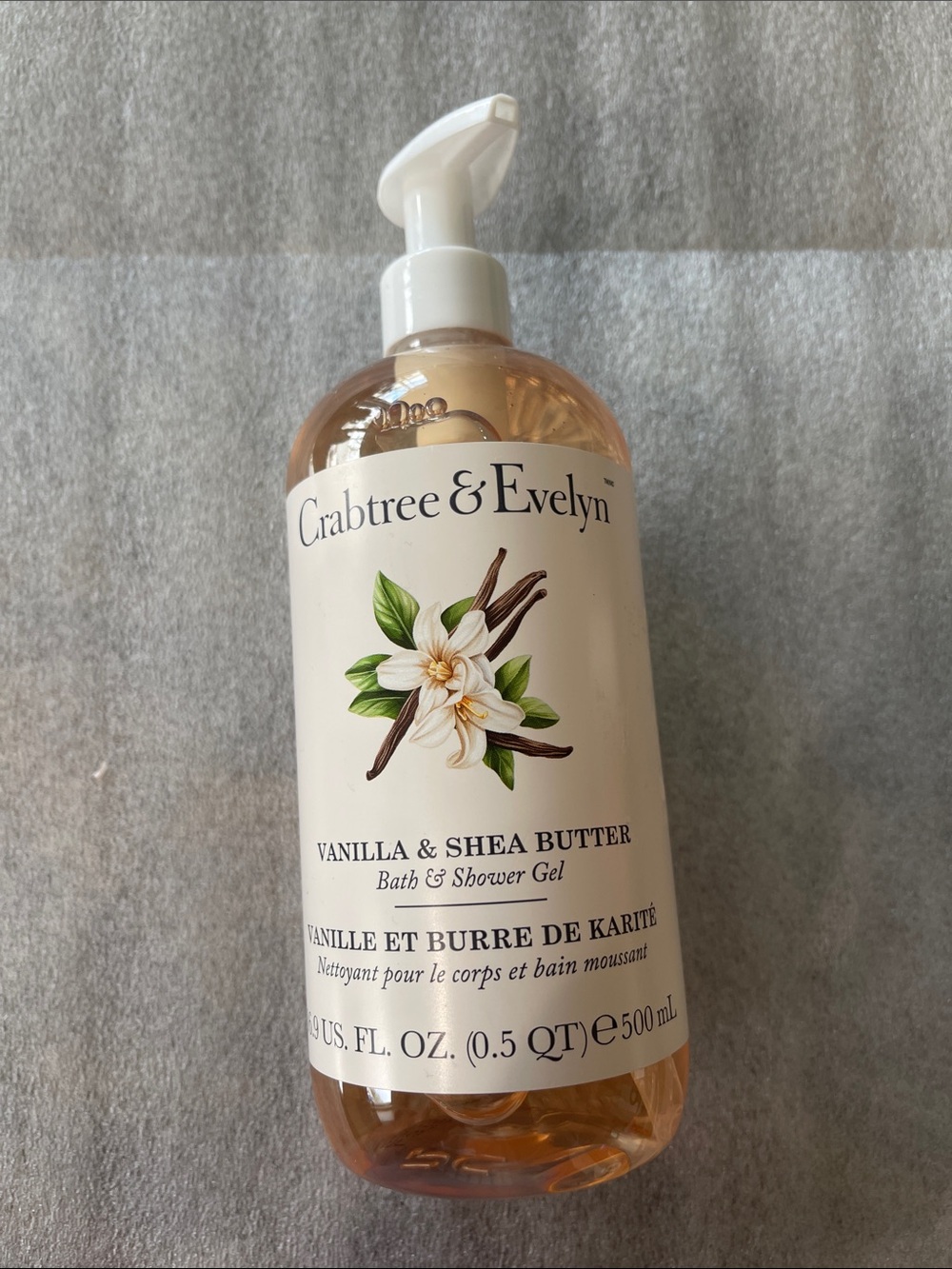 Crabtree & Evelyn Vanilla & Shea Butter Bath Gel - Cream and Amber